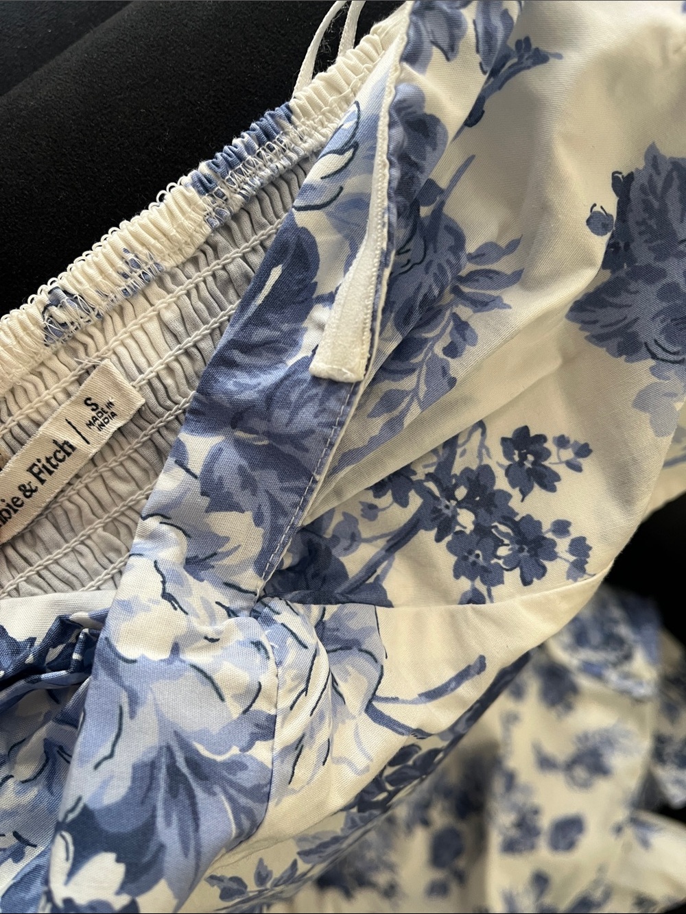 Abercrombie & Fitch White Maxi Skirt with Blue Floral Print - Picture 11 of 15